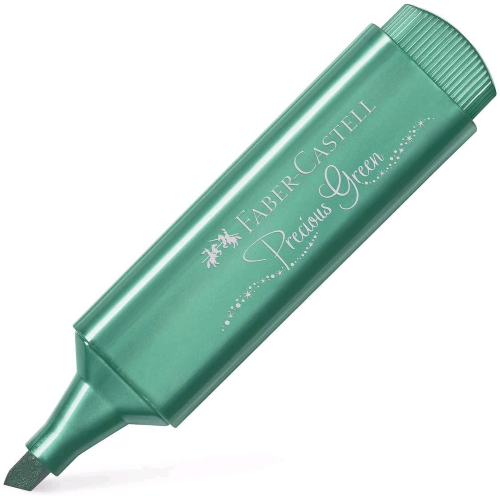 FABER CASTELL TEXLINER EVIDENZIATORE PUNTA A SCALPELLO 1/3/5 mm VERDE METALLIZZATO CONF 10 Pz.